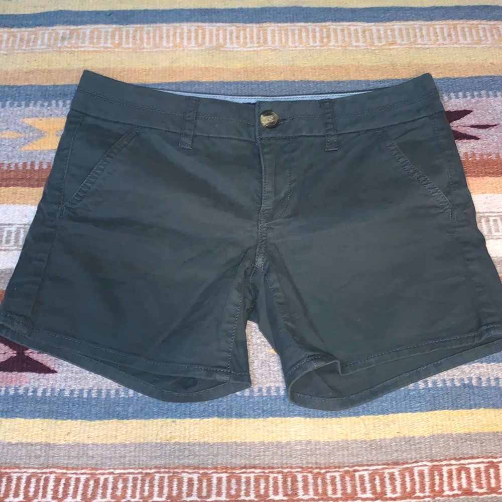 American Eagle army green shorts, size 2